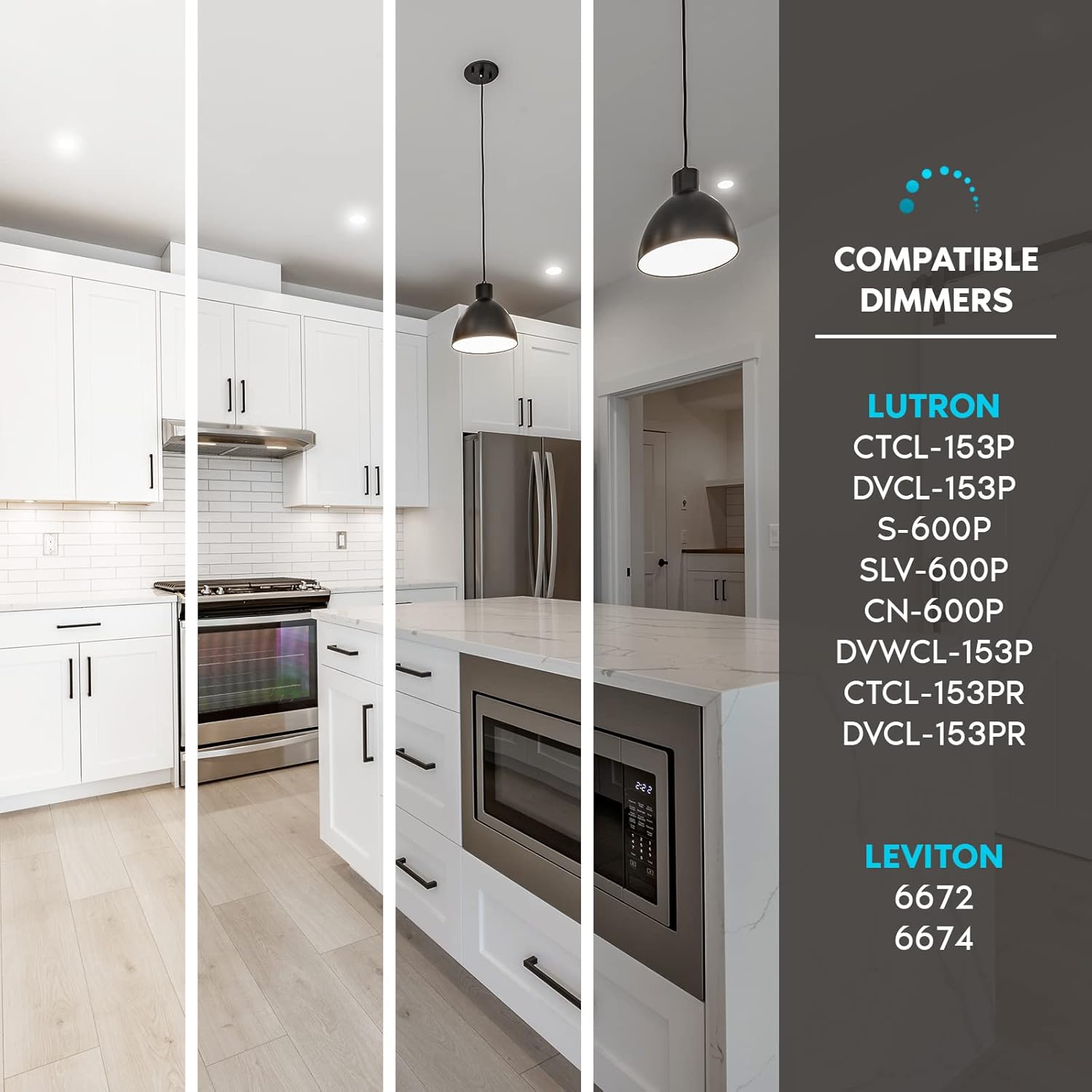 List of compatible dimmer switches for LUXRITE LED recessed lights