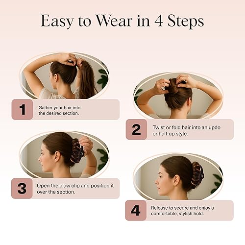 Miniatura 7 de Kitsch Pinzas de pulpo para mujer, lindas y elegantes pinzas para el cabello para uso diario, pinza de pulpo para cabello grueso, regalos ideales