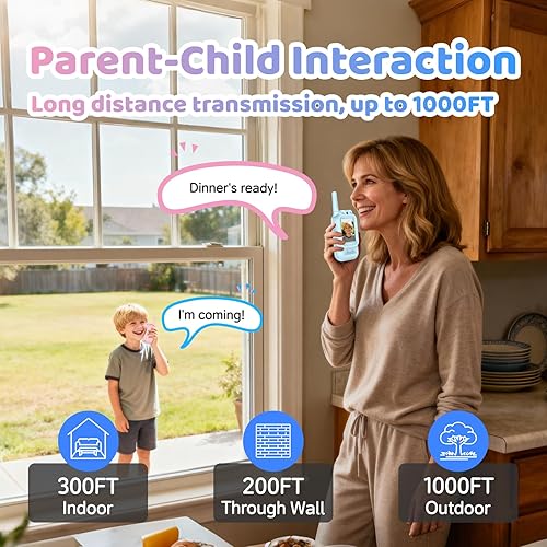 Miniatura 5 de Walkie Talkies de video con pantalla en tiempo real y cambiador de voz, radios recargables de largo alcance para niños de 3 a 12 años de edad,