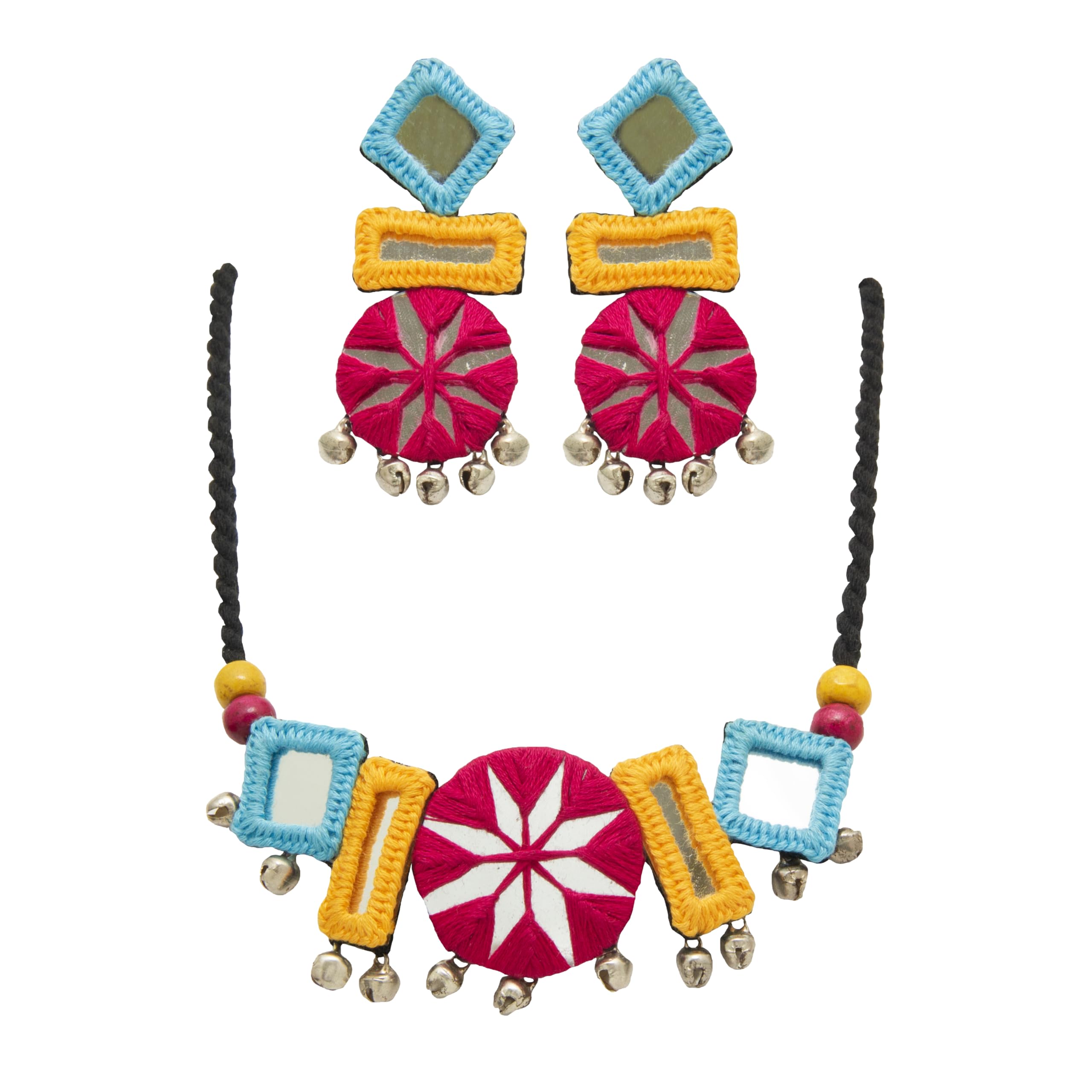 Multi Mirror Boho Choker for Girls and Women-image-17
