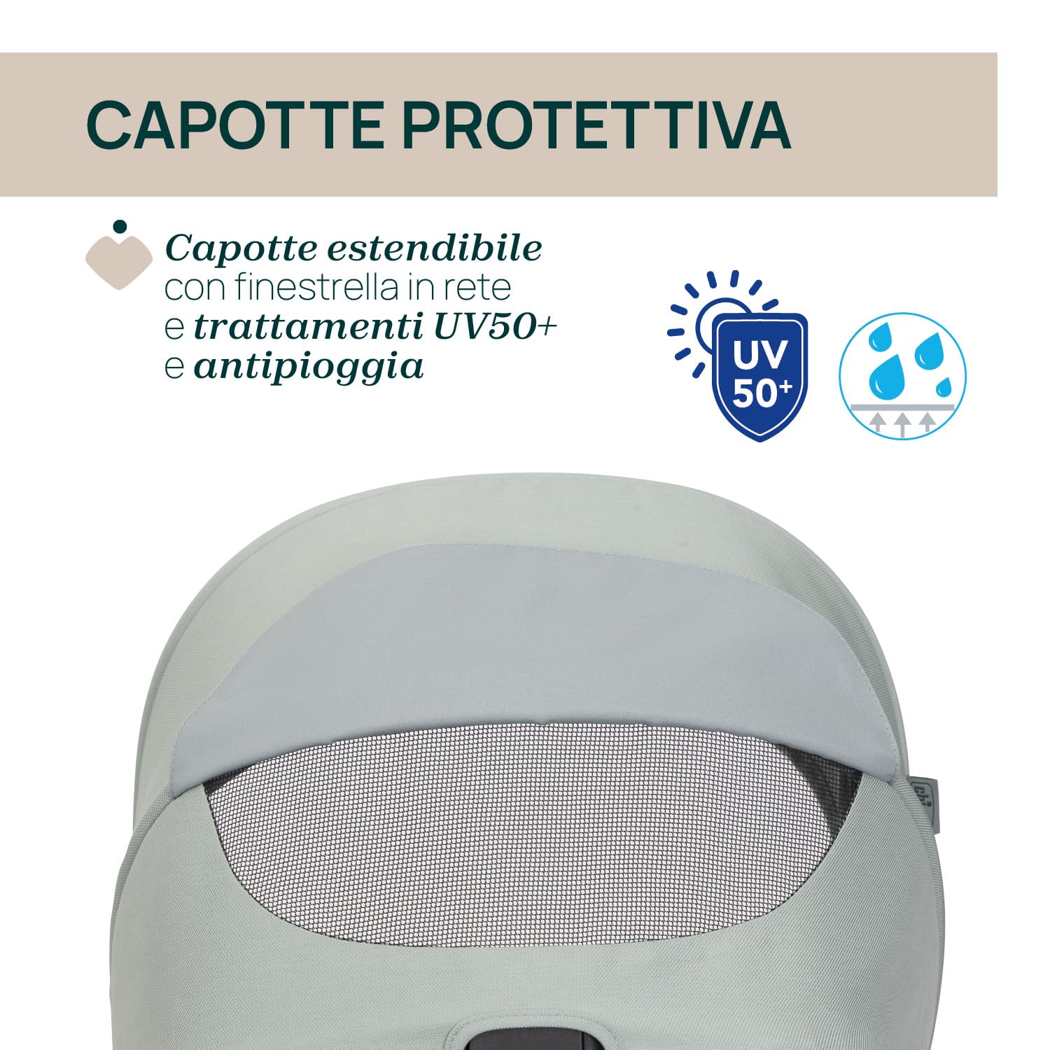Chicco Passeggino Seety, Passeggino Leggero e Compatto Da 0 Mesi a 4 Anni, Portata Max 22kg, Passeggino Pieghevole, Schienale Reclinable,Chiusura Automatica in 1 Gesto, Capotte Parasole e Parapioggia