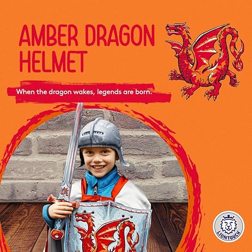 Miniatura 2 de Liontouch - Casco Amber Dragon Knight  3-8 años - Talla única  Juguete de espuma medieval para niños  Accesorio de armadura duradero y seguro para