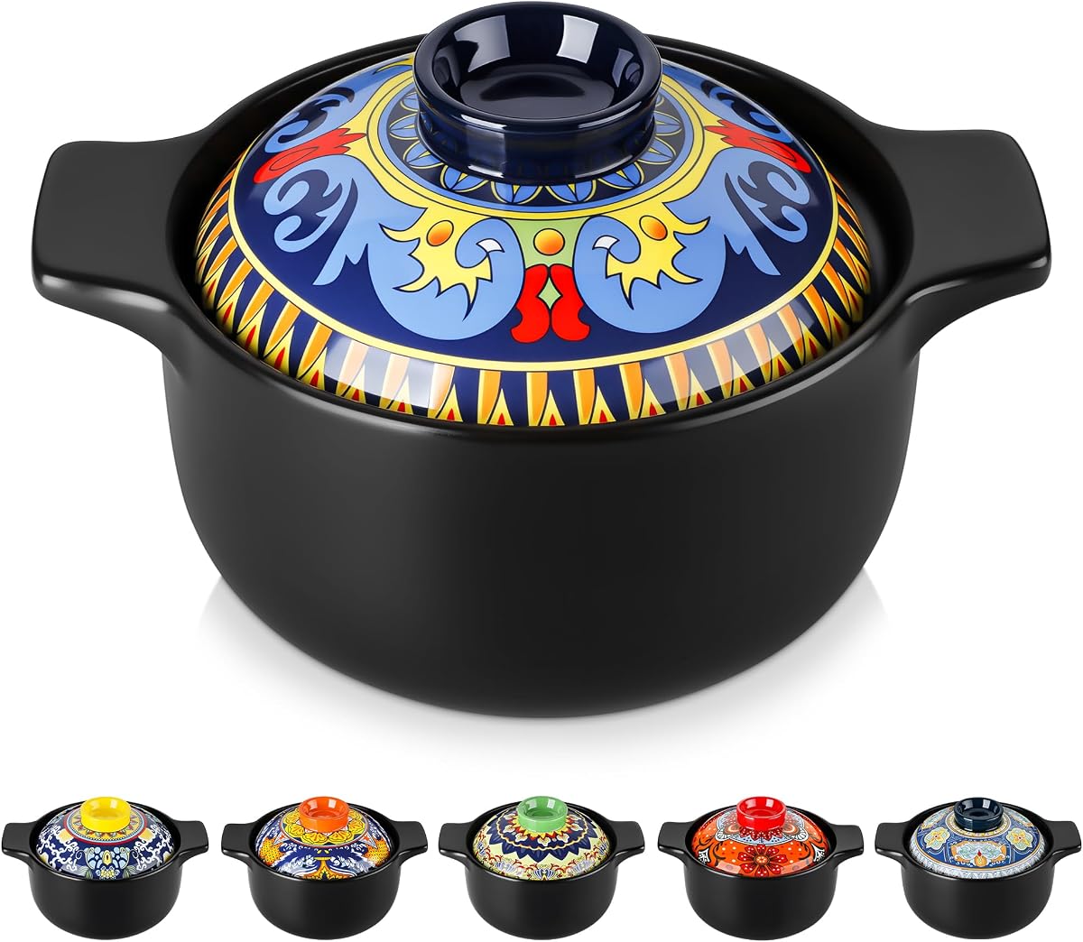 vancasso KRVI 3QT Ceramic Nonstick Stock Pot with Lid, Casserole Pot