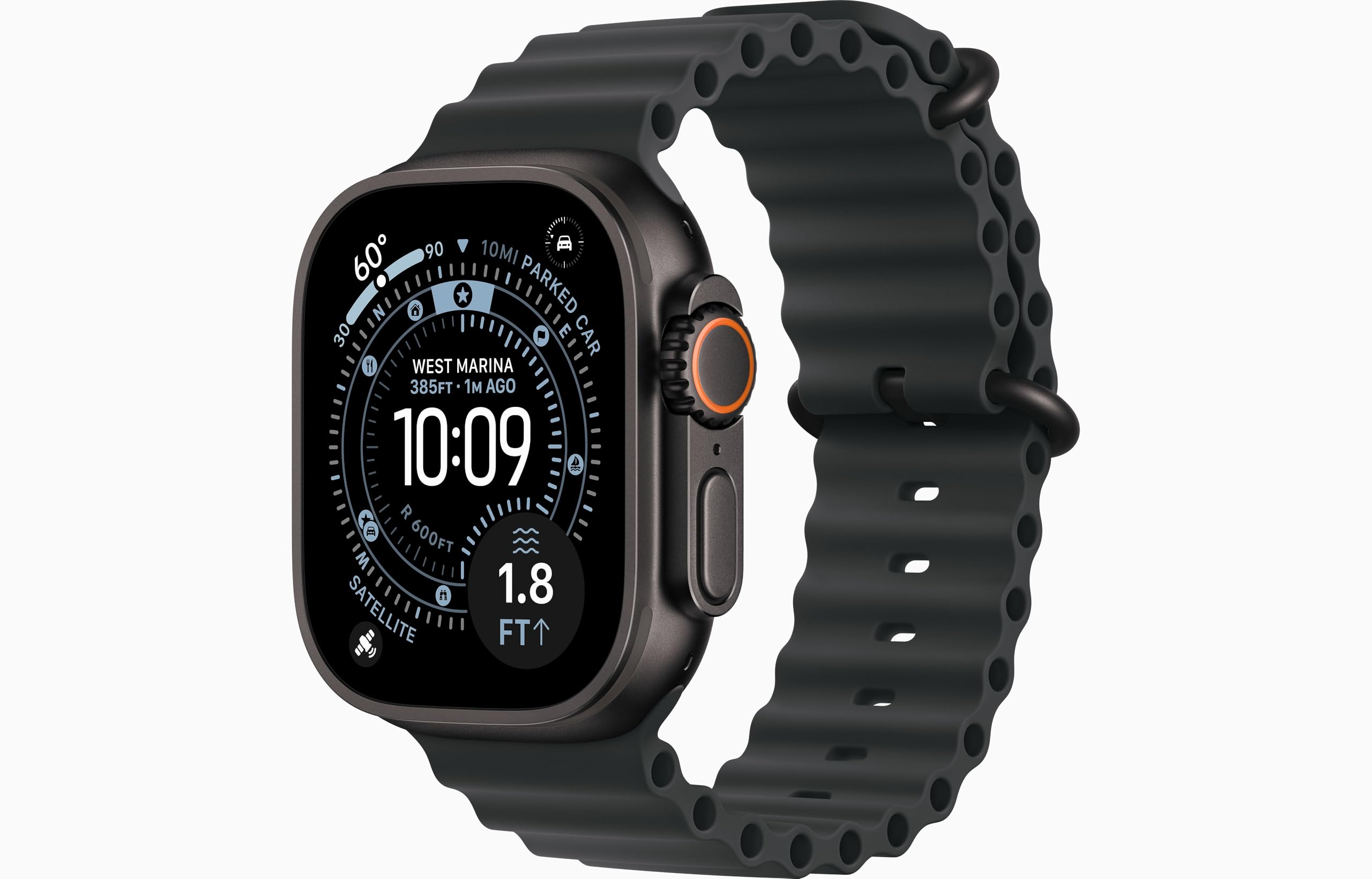 Apple Watch Ultra 3 [GPS + Cellular, 49mm] Caja de Titanio Negra con Correa Ocean Negra (Reacondicionado)