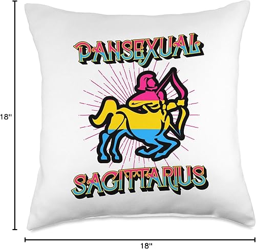 Miniatura 4 de Cojín pansexual del signo del zodiaco de Sagitario y horóscopo de cumpleaños, almohada LGBTQ, 18 x 18 pulgadas, multicolor