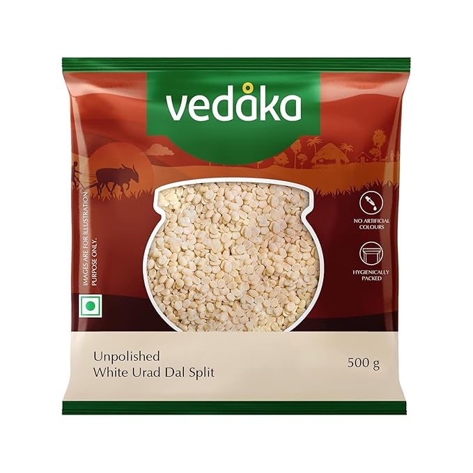 Vedaka Unpolished White Urad Dal | Split | 500 G | Popular Urad Dal | Naturally Rich In Protein | Naturally Cholesterol Free