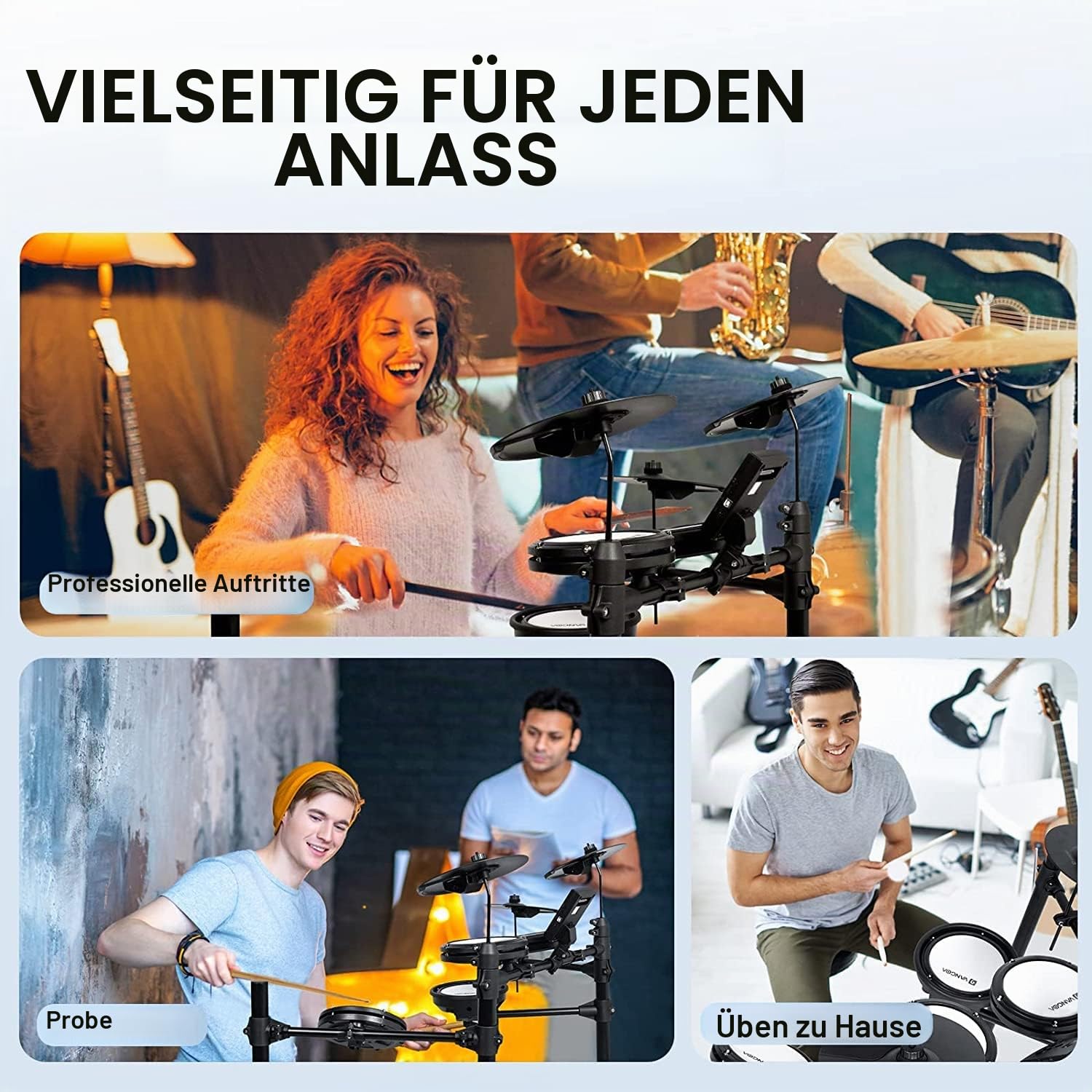 Coolmusic 100W Bluetooth Personal Monitor Verstärker Lautsprecher für elektrische Trommelverstärker, Tastatur und Akustikgitarre
