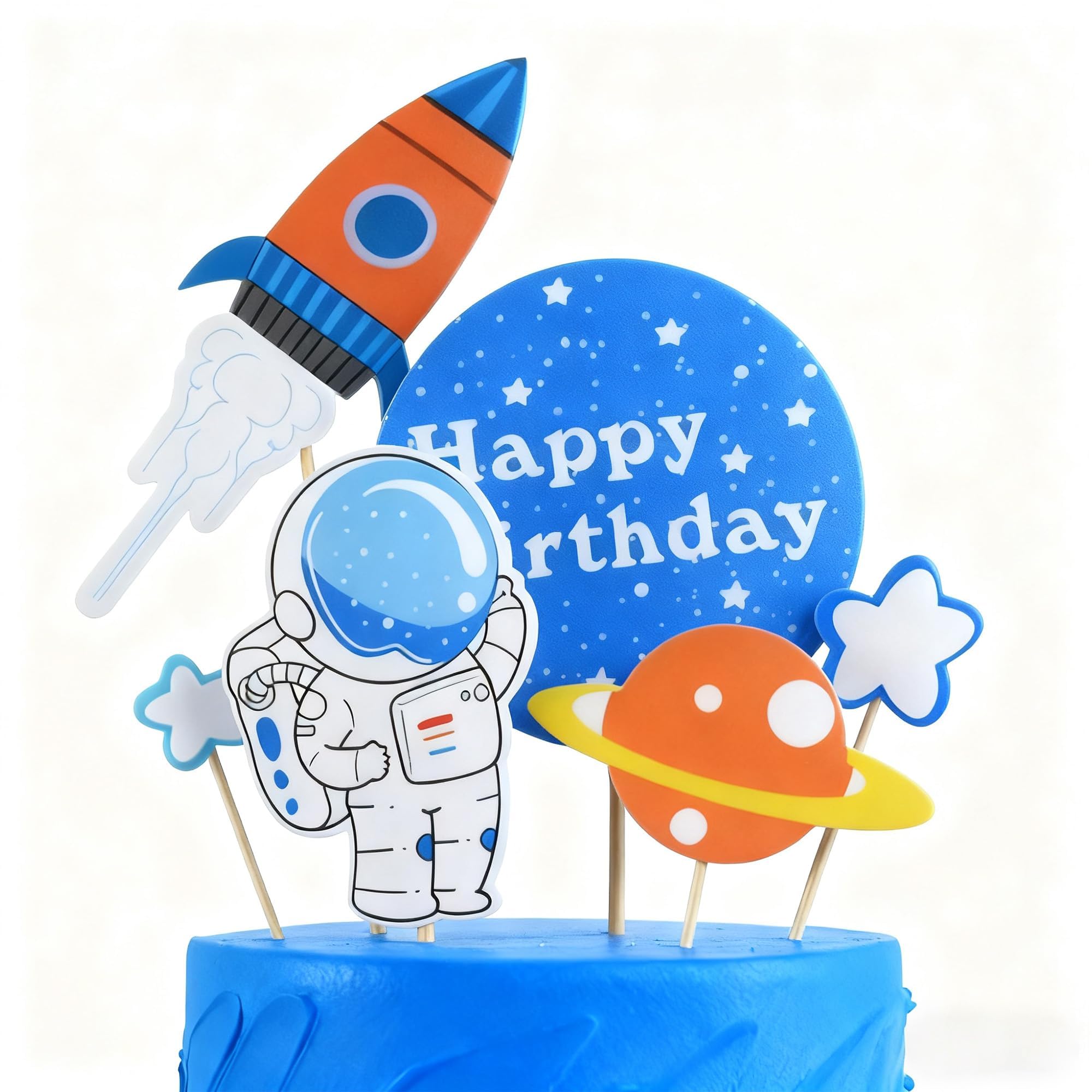 10 sets of astronaut theme birthday cake decorations - astronaut rocket planet cake decoration material package - suitable for baby and children's space birthday party supplies