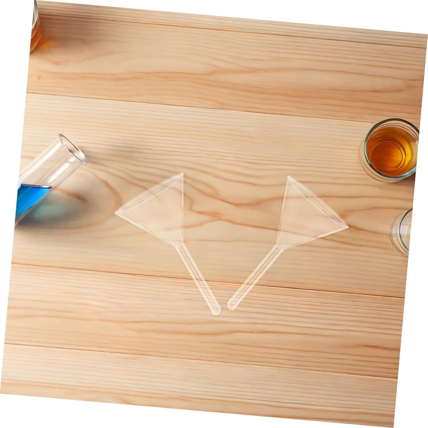 3pcs Glass Scientific Filling Funnel Laboratory Triangular Filter Funnels for Precise Liquid Transfer Resistant to Thermal Shock and Mechanical Damage