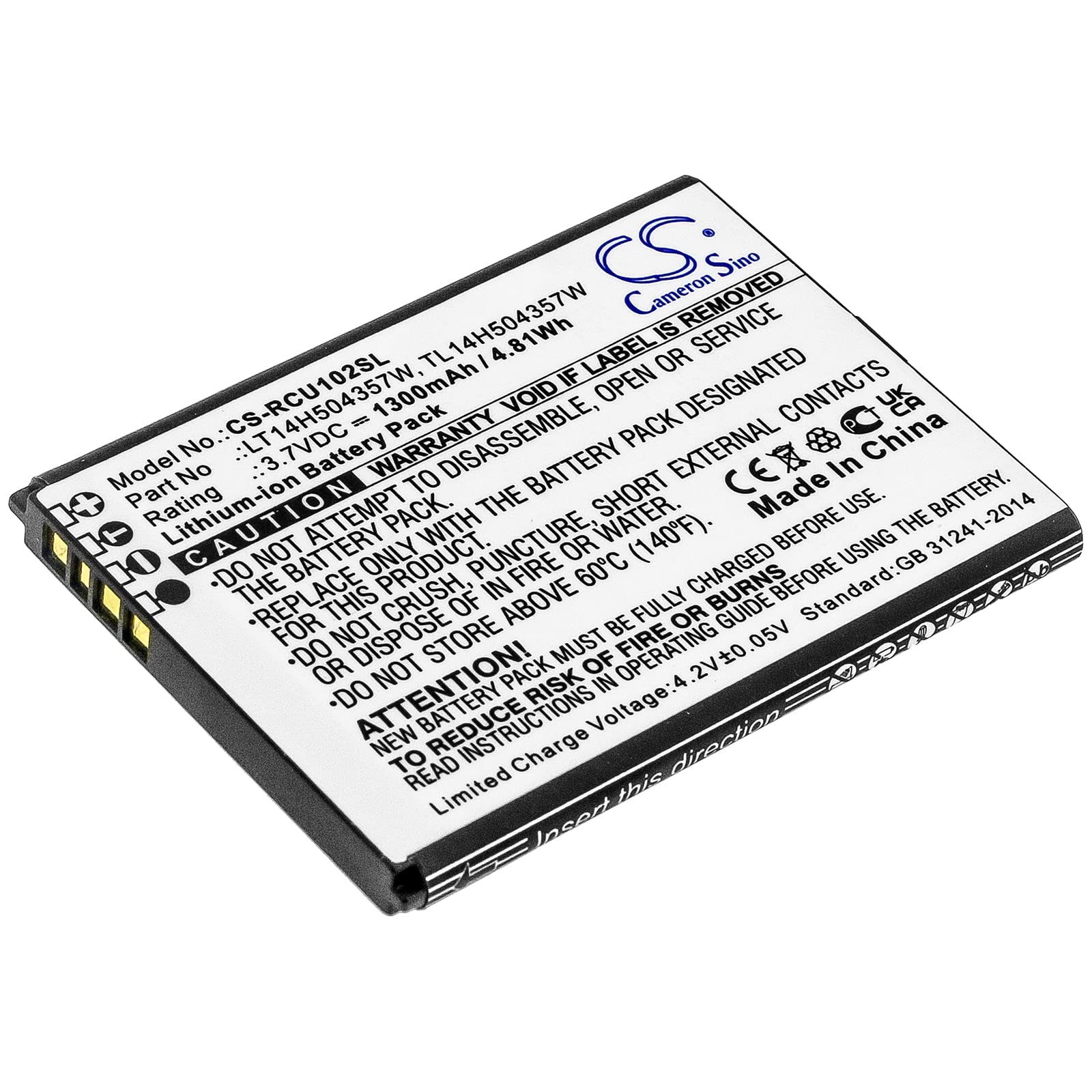 Sisawia Replacement Battery for Cricket U102AC,TL14H504357W,1300mAh