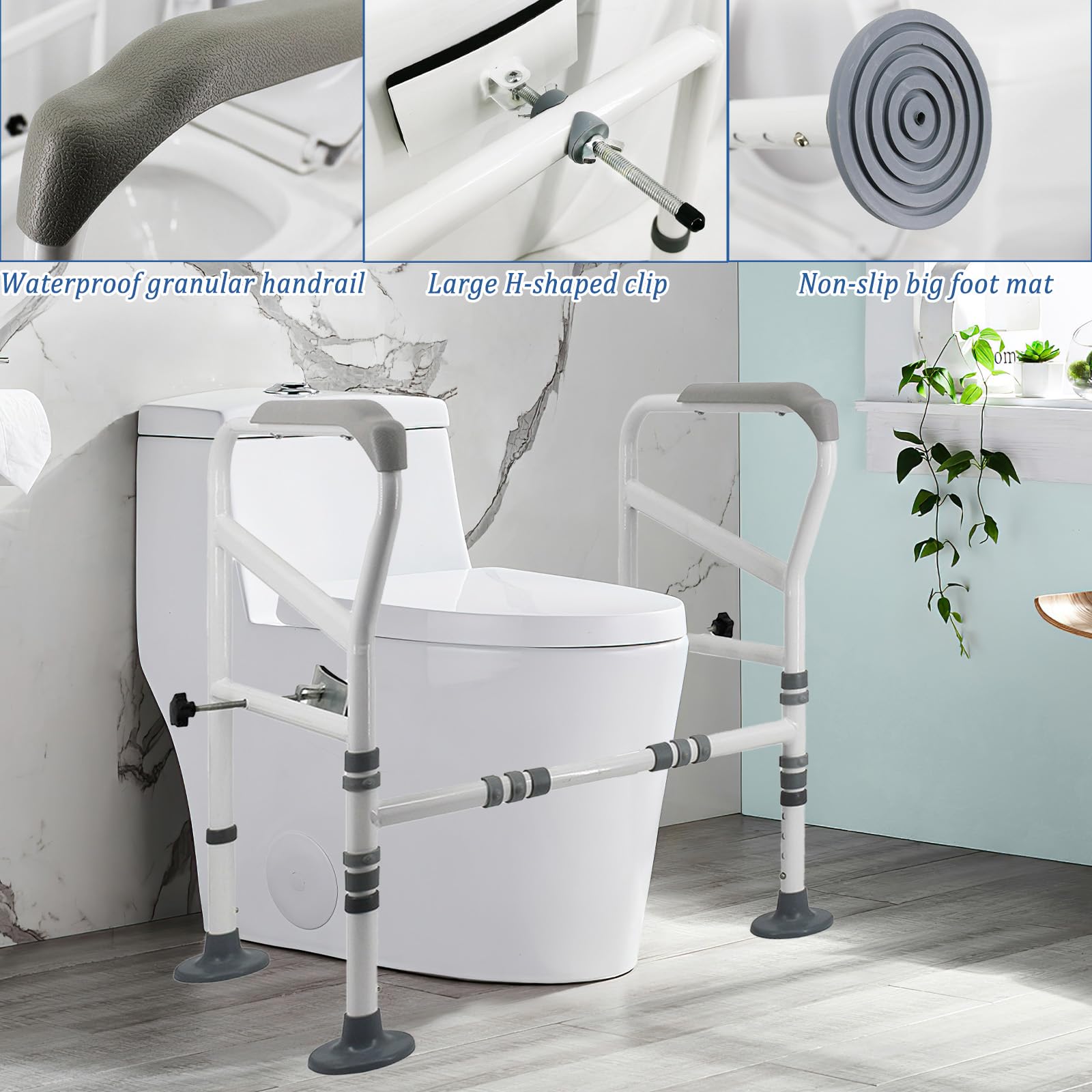 Sollevamento WC per anziani, alzatubi per WC con altezza regolabile, antiscivolo, con grande ventosa, supporto per il sollevamento del WC per anziani, disabili