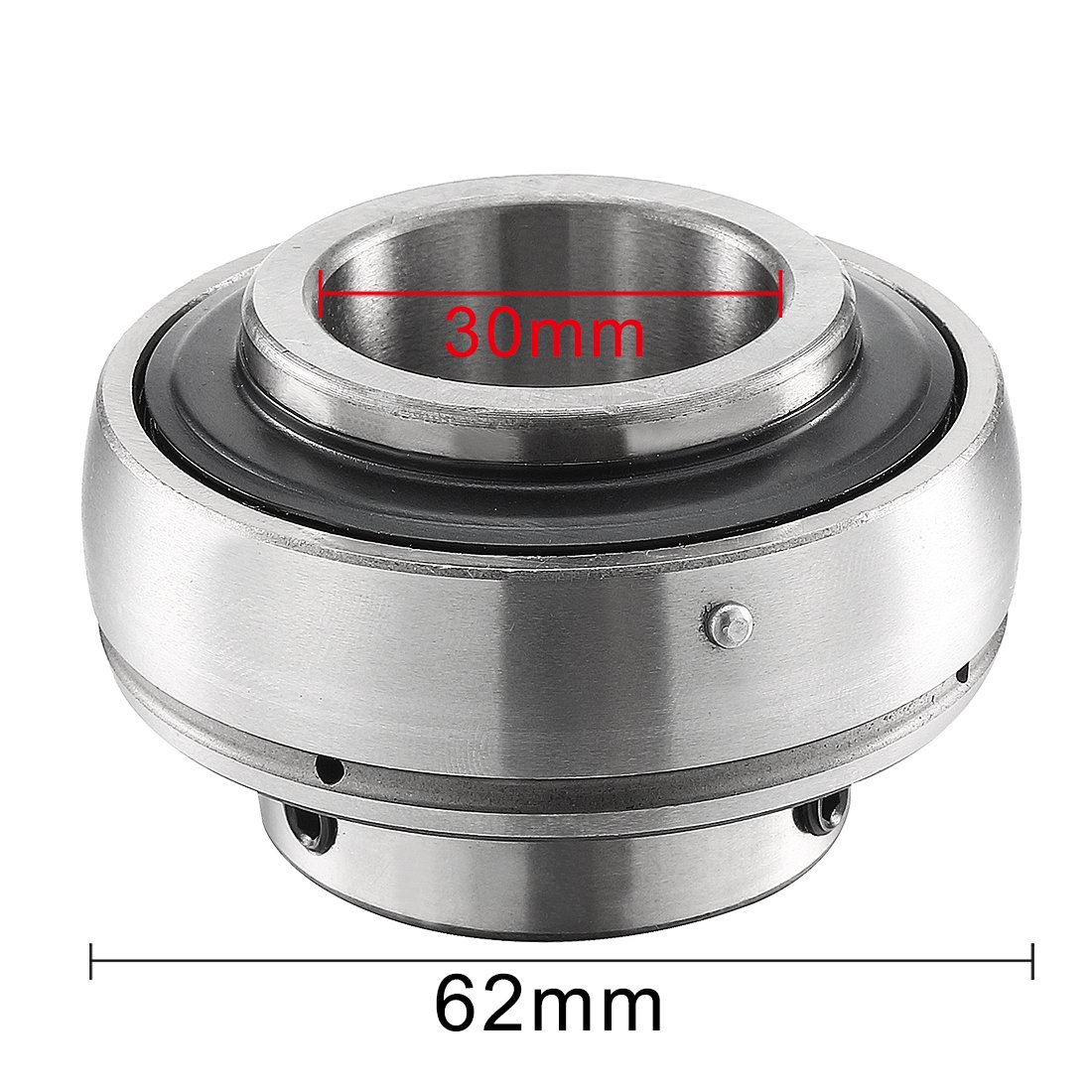 Aexit Roulement à billes monté par insertion de diamètre intérieur UC206 GCr15 30mm, gris RC588463A116007Y