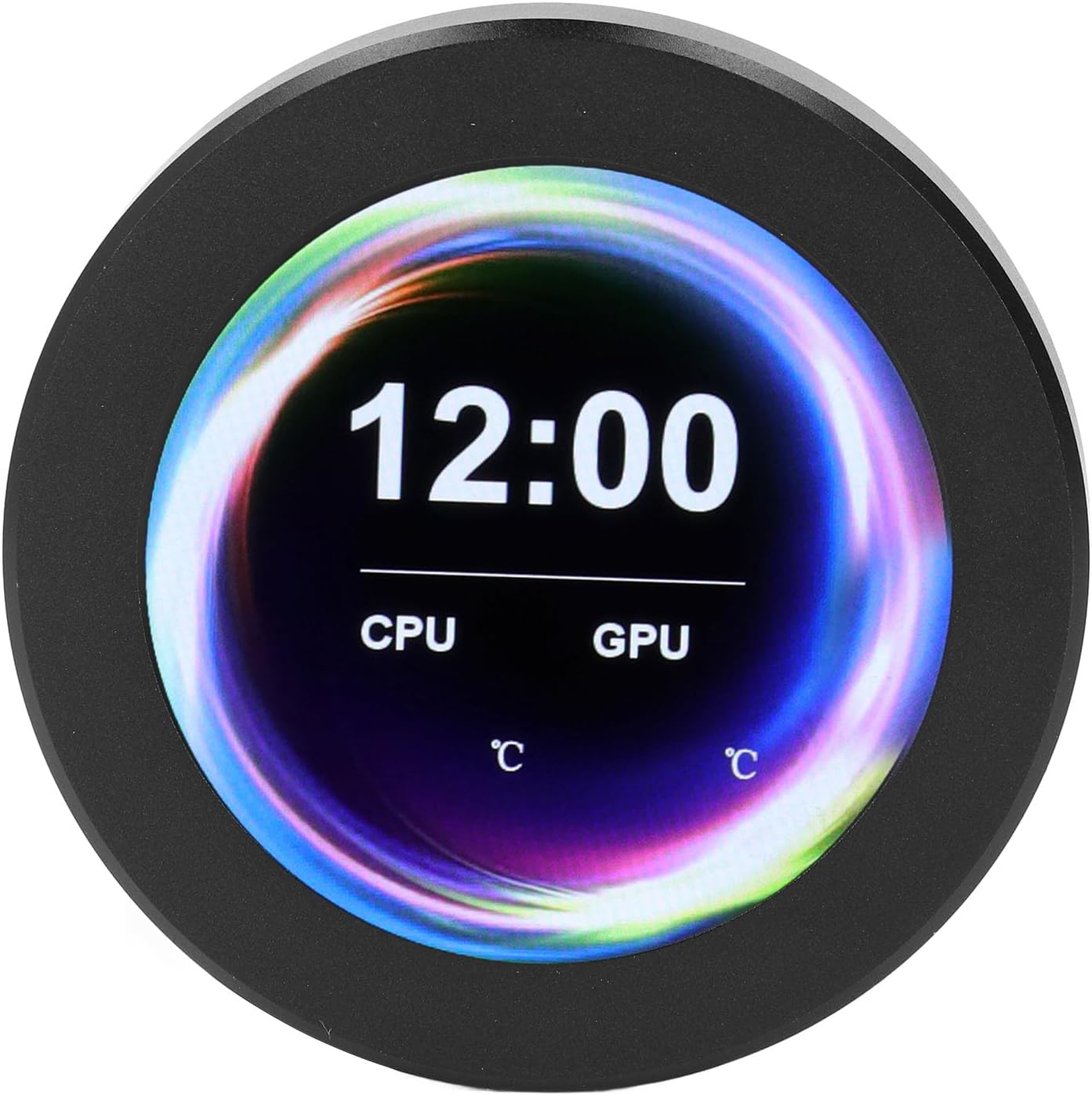 Jiawu CPU/GPU Cooler Round LCD Display, 2.1in AIO Computer Temp Monitor for Water Cooling Systems, PC Sensor Panel, Computer Accessories, PC Parts, Black, Jiawupqz8b5k3yo