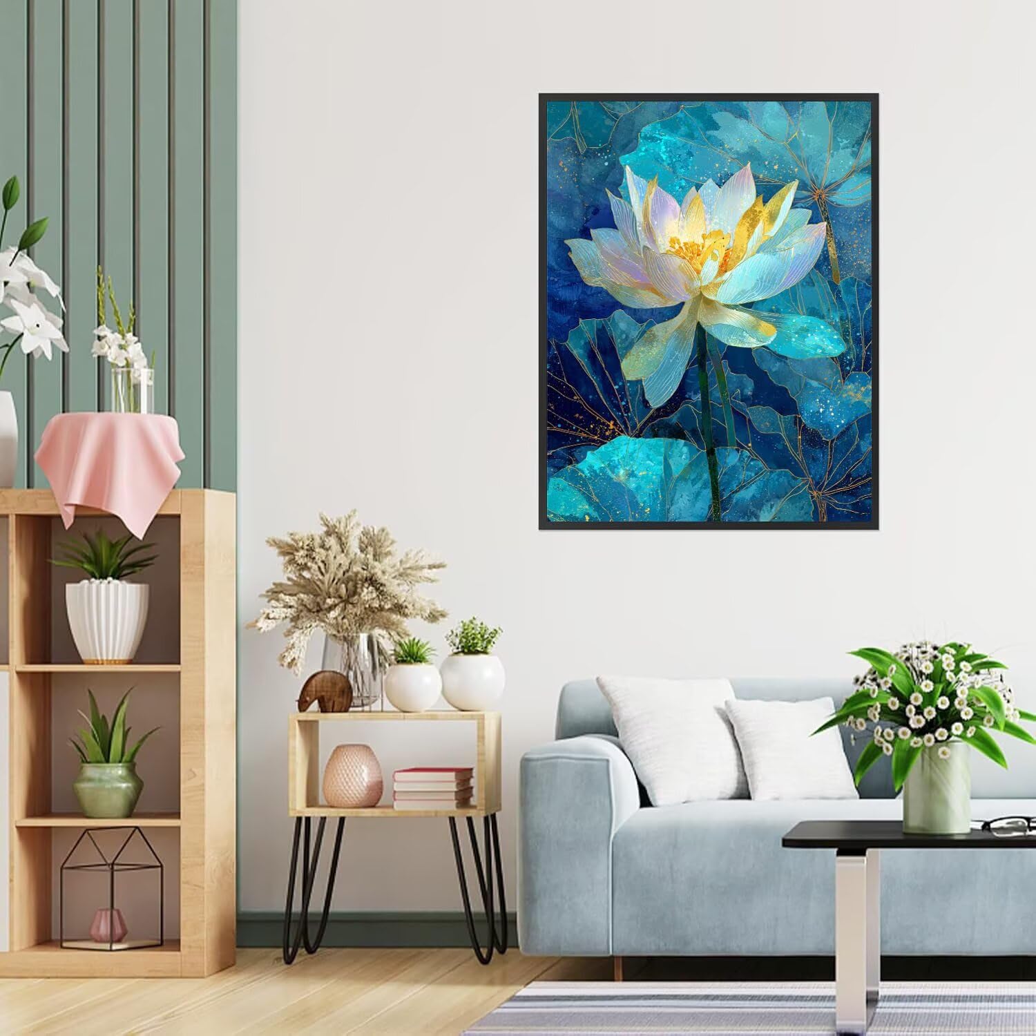 Dipingere con i Numeri Adulti Fiori, Foglie Dipingere con i Numeri Bambini DIY Kit, Set Premium con Pennelli, Decorazione Casa & Creativo Regalo di Compleanno, Attività di Tempo libero 70x95cm z-115
