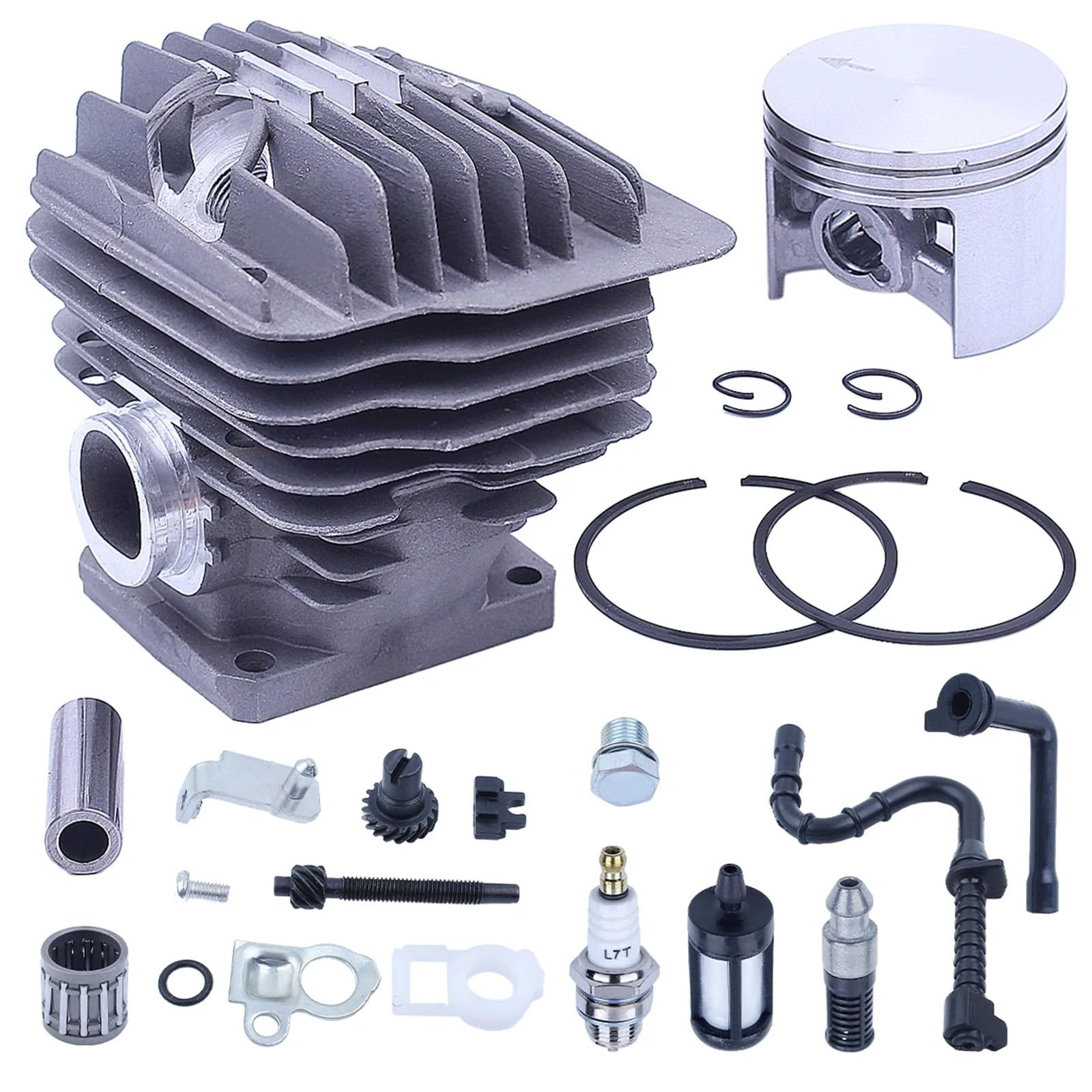 Kit de pistón de cilindro de 52 mm apto for Sthil MS460 046, filtro de aceite combustible, ajustador de cadena, accesorios for motor de motosierra de 2 tiempos
