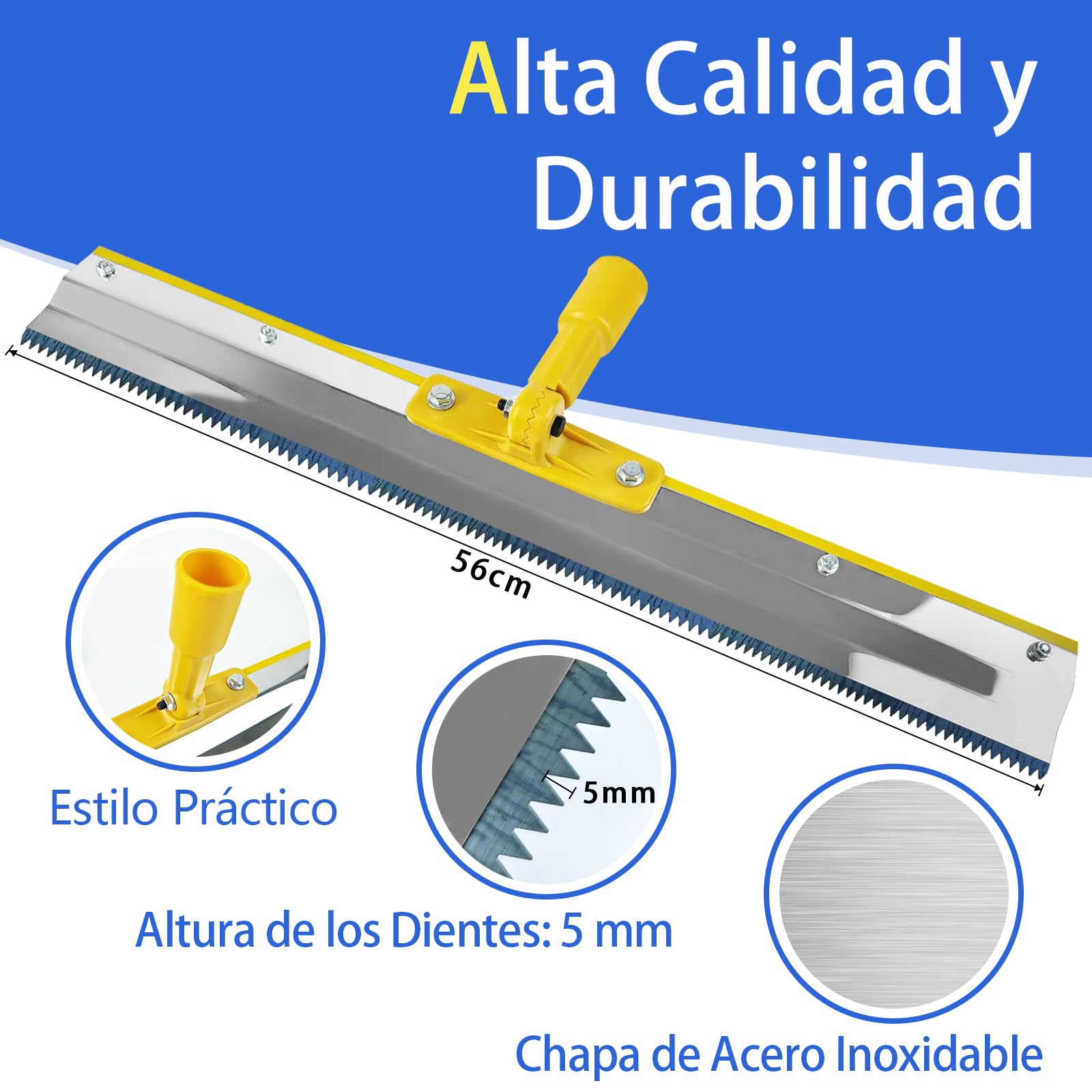 VKE kit de Herramientas de Autonivelación de Cemento, Rodillo de Púas Autonivelante 11mm, Varilla Mezcladora Taladro 40cm, Zapatos con Pinchos Para Cesped 30mm,Rascador de Acero,Palo Telescopico162cm