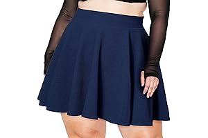 Curve-Enhancing Navy Skater Skirt: A Flared Silhouette for All Occasions