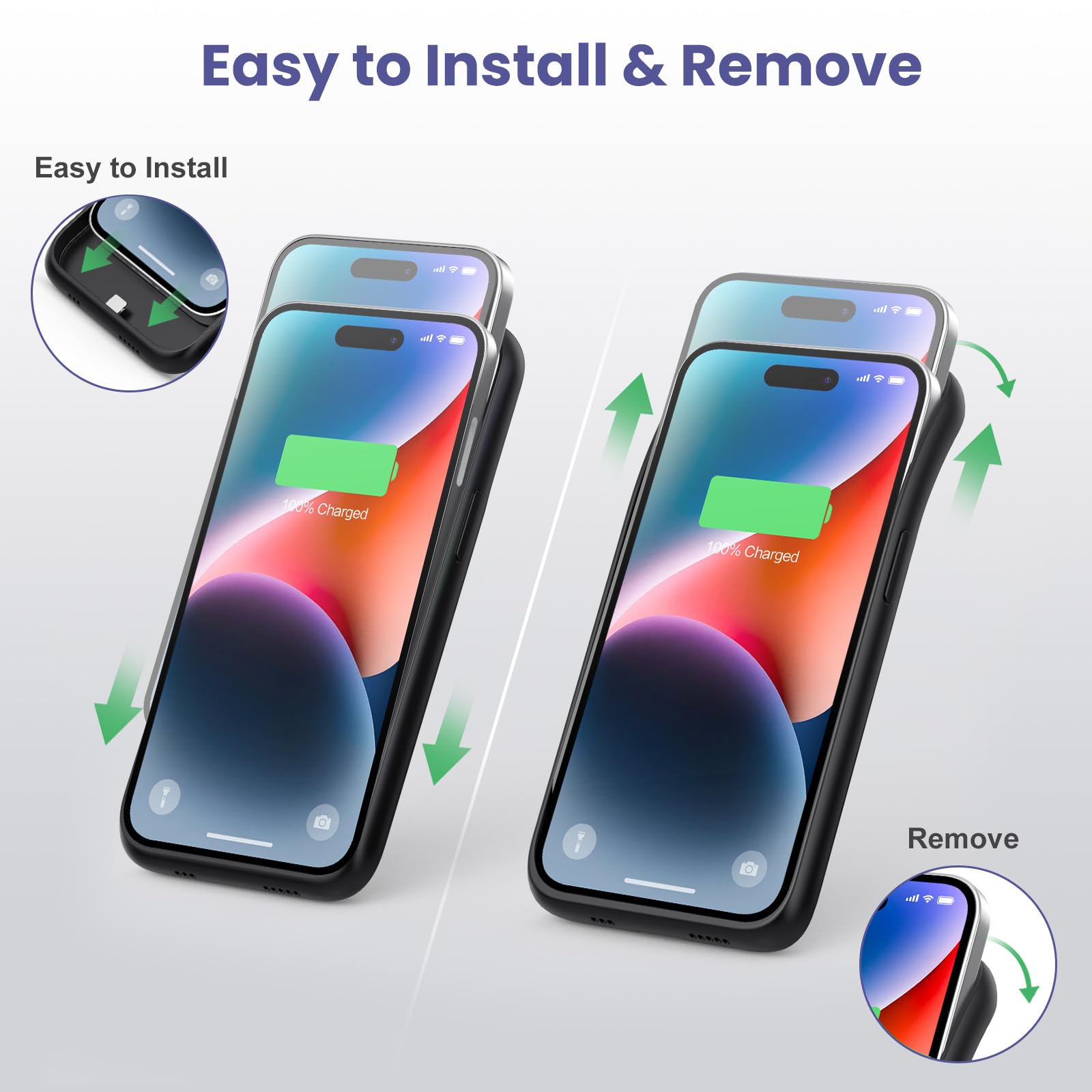 Funda con batería para iPhone 14 Pro Max/14 Plus/13 Pro Max, [2025 actualizado] 8600 mAh, funda de carga portátil ultrafina para iPhone 13 Pro Max/14 Pro Max/14 Plus funda de carga (6.7 pulgadas
