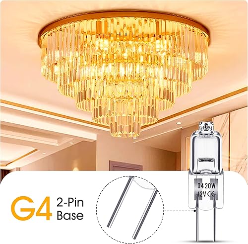 Miniatura 7 de Flaspar Bombilla halógena G4, paquete de 10 bombillas regulables de 12 V 20 W, bombilla halógena de 2 pines de repuesto para luz de disco debajo del