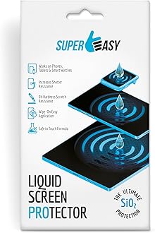 SUPER EASY Liquid Glass Screen Protector - Wipe On Scratch and Shatter Resistant Oleophobic Nano Protection for All Phones Tablets Smart Watches Universal