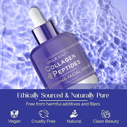 Miniatura 6 de Bella Beauty Sérum facial nutritivo de colágeno y péptidos, estimula el colágeno, reduce las líneas finas y arrugas, hidrata profundamente, probado