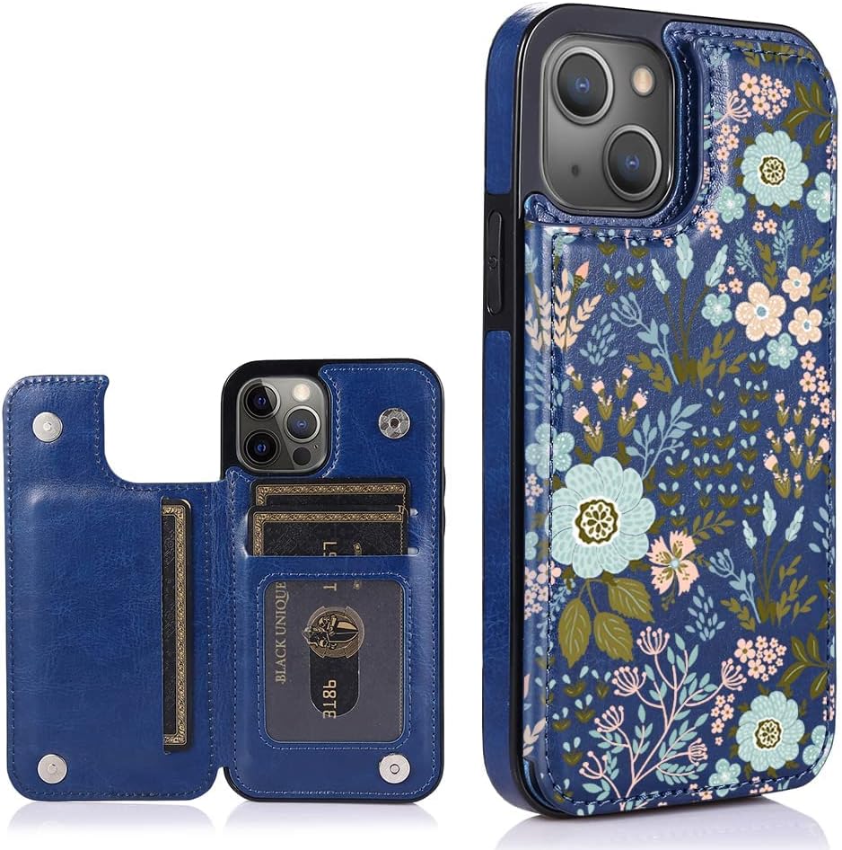 uCOLOR Flip Leather Wallet Case Card Holder Compatible with iPhone 13 6.1 iPhone 14