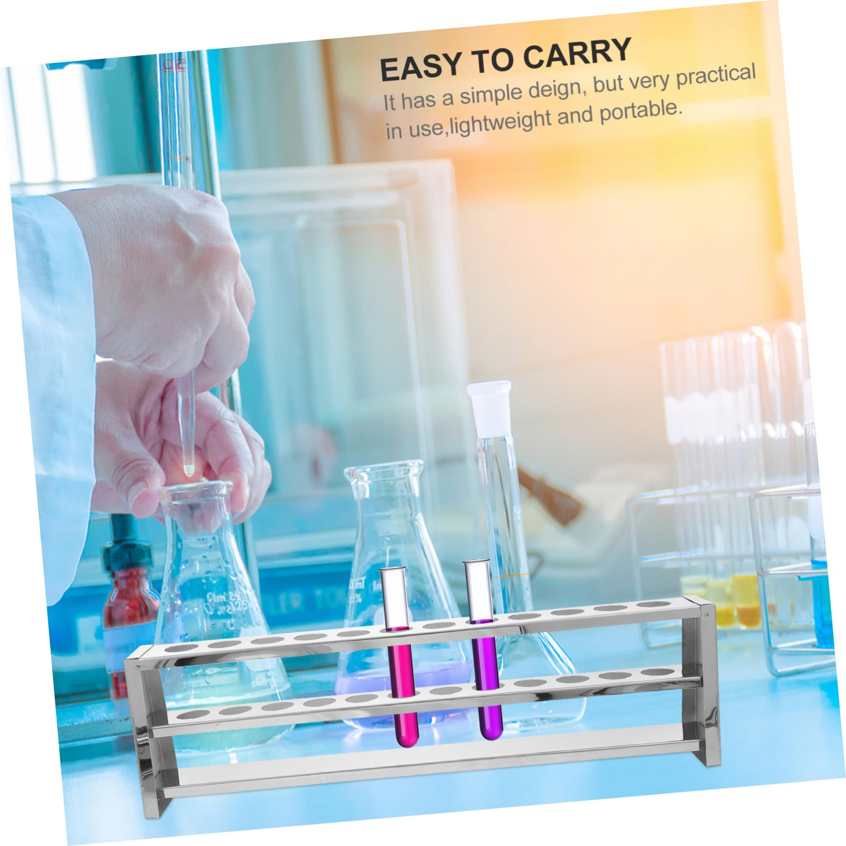 Alipis Gradilla Para Tubos De Ensayo Acero Inoxidable Soporte Para Tubos De Ensayo Para Laboratorio
