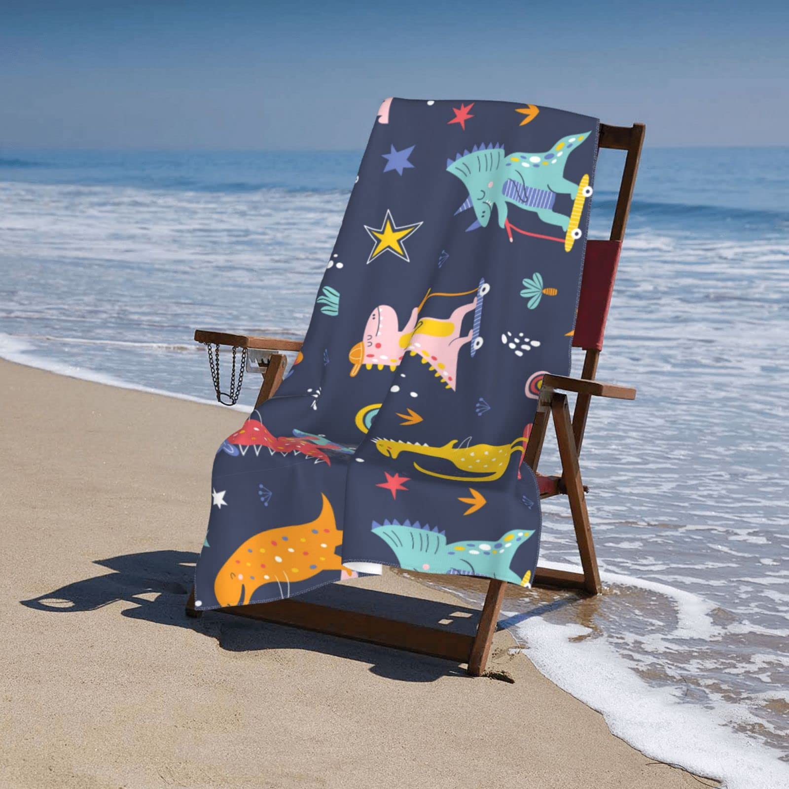 Serviette De Plage Dinosaure Pour Enfants U2013 76X150 Cm En Microfibre Sans Sable Pour Filles