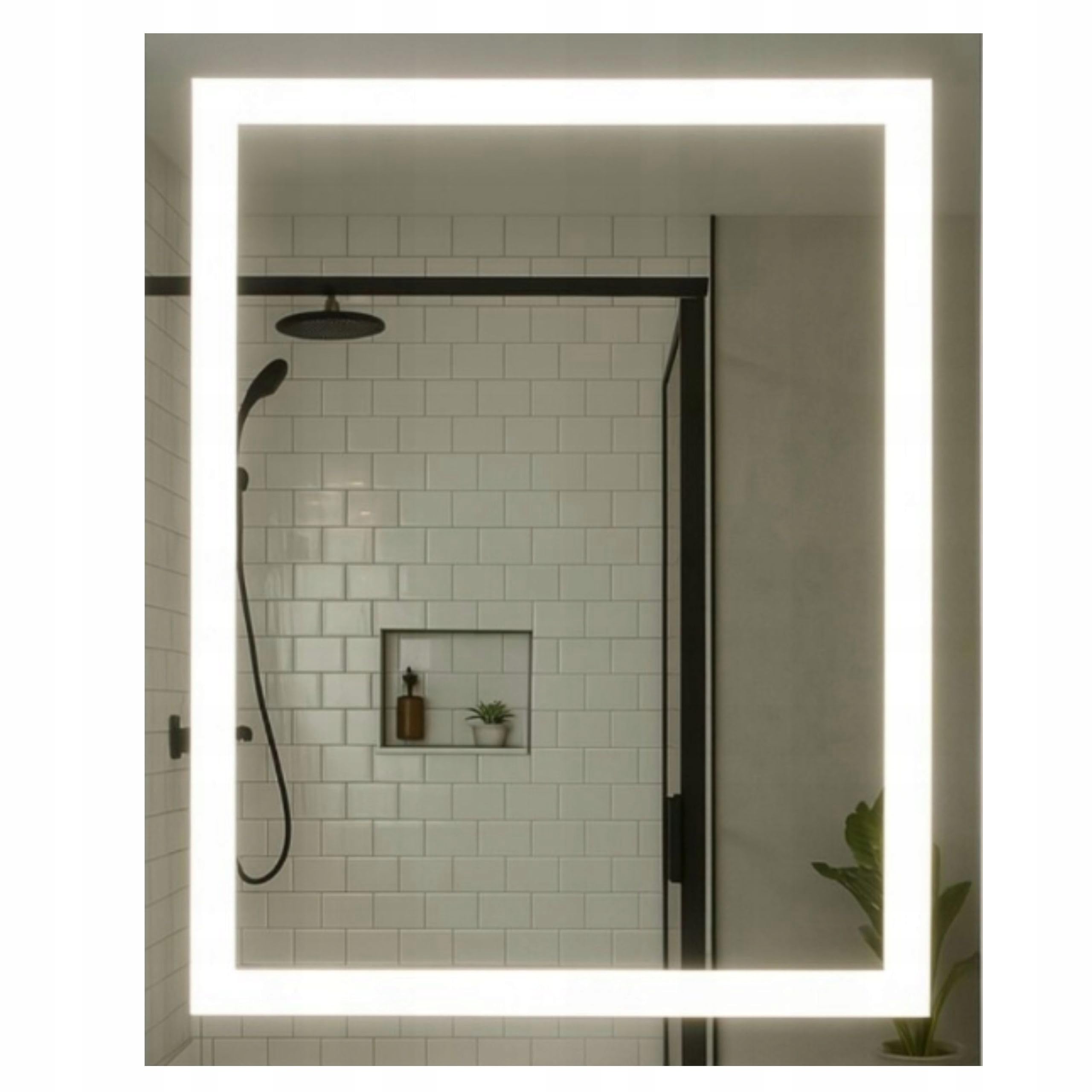 Agritrade AK LED Bathroom Mirror 50x80 cm, Backlit Illuminated Frameless Wall Mounted, 4000K Neutral White, Wall Switch Operated - LUNA