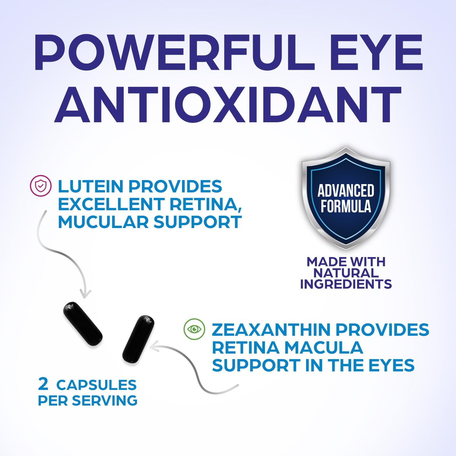 Eye Vitamins Supplements - Natural Eye Health Vitamin with Lutein and Zeaxanthin - Vision Macular Health For Seniors - Advanced Eyes Support With Zinc, Vitamin C & Minerals, USA Bottled - 120 Capsules — Amazon image 6