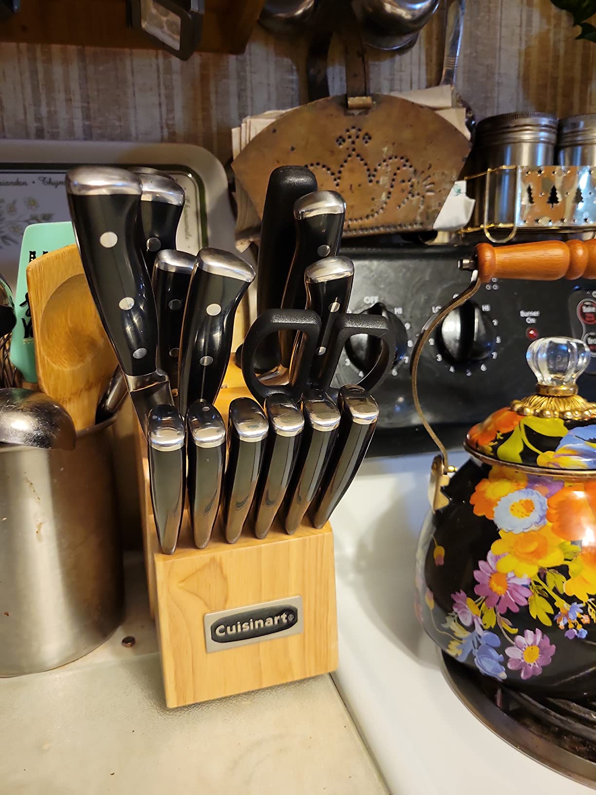 12/mo Finance Cuisinart C77BTR15P Triple Rivet Collection 15Piece Cutlery Block Set, Black