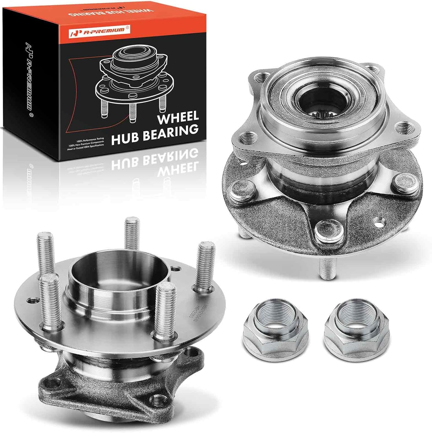 A-Premium 2 x Rear Wheel Bearing and Hub Assembly with 5-Lug Compatible with Mazda CX-7 CX7 2007 2008 2009 2010 2011 2012, AWD Only