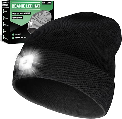 Regalos de Navidad para él, gorro LED recargable por USB, relleno de calcetines para hombres, regalos geniales para mujeres, regalos para hombres,