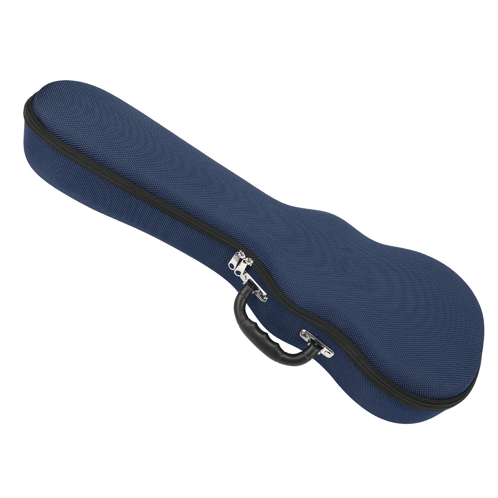 Harter Ukulele-Koffer, Wasserdichte Ukulele-Tasche, 1200D Polyester mit EVA für 23 Zoll 24 Zoll, Doppelreißverschluss, Weiches Futter, Rucksack Zum Tragen für Studenten, Reisen, Üben (23/24