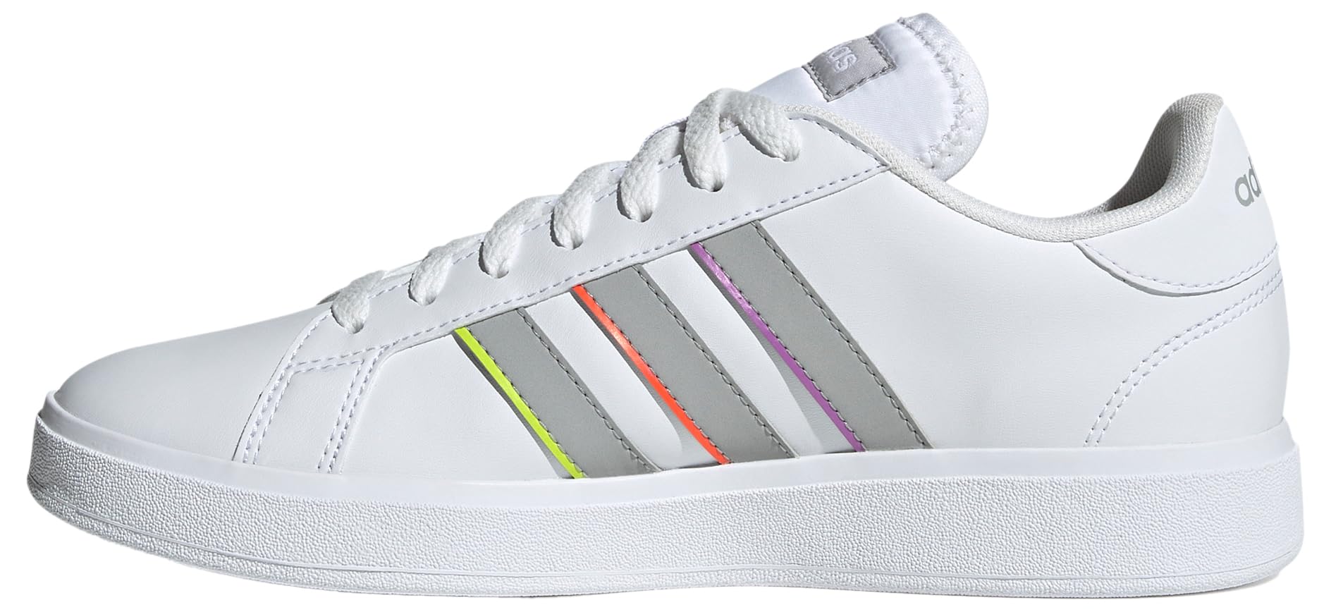 adidas Damen Grand Court Base 2.0 Shoes, Cloud White/Grey Two/SOLAR Slime, 44 EU