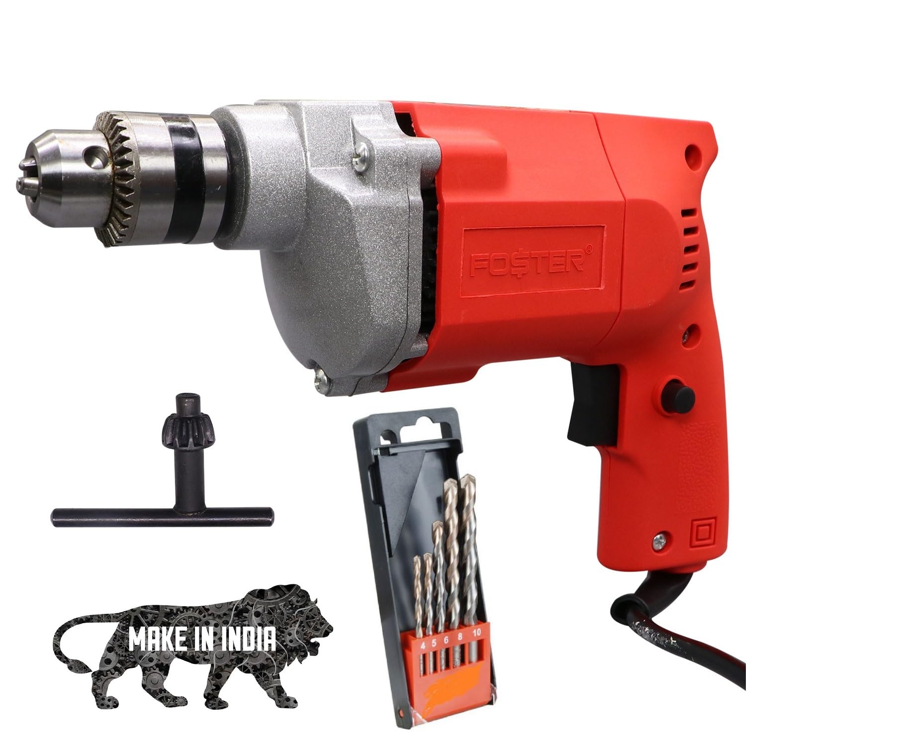 FPD-010A 400W Drill Machine with 5 Drill Bits Pistol Grip Drill (10 mm Chuck Size)