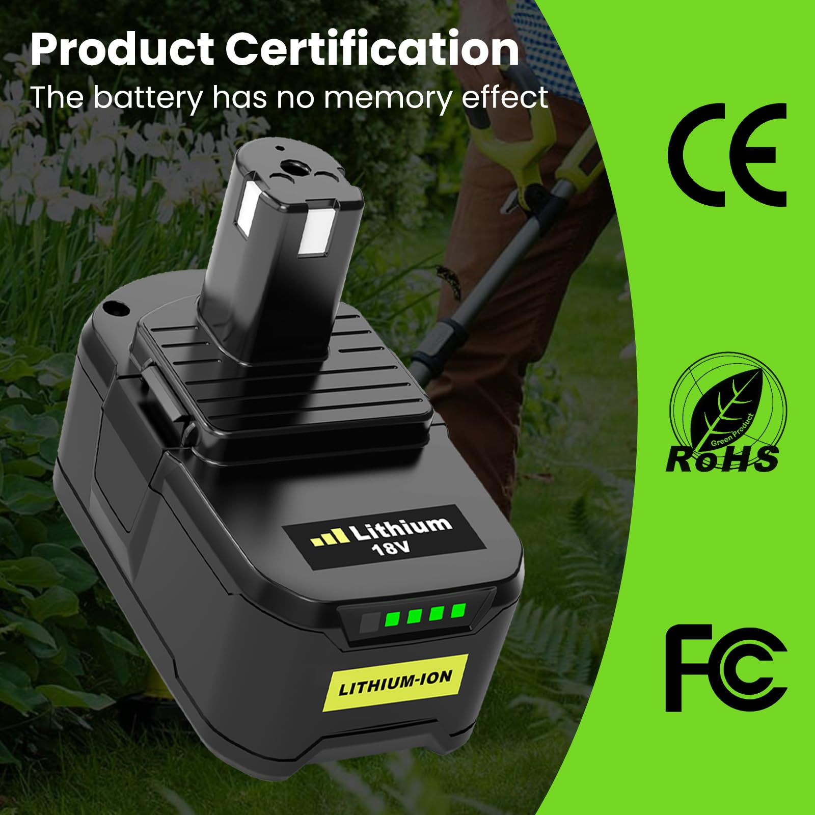 2 Packs 5000mAh Batteries de Rechange pour ryobi Batterie 18V B18L25 RB18L13 RB18L50 RB18L40