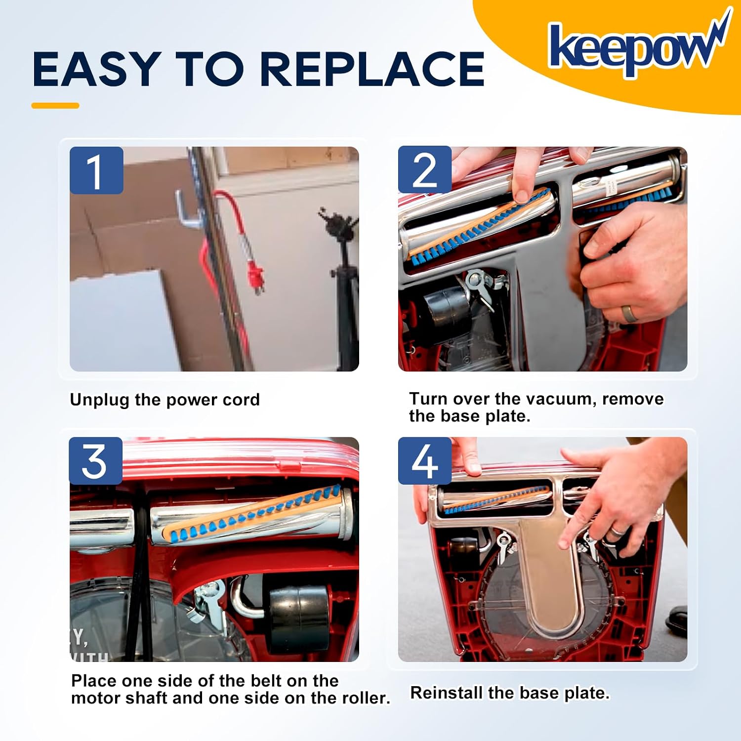 KEEPOW Vacuum Belt, 20 Pack Round Vacuum Belts Replacement Vacuum Parts | Compatible with Sanitaire Eureka Vacuum Cleaner, 66100 SC679 C2094 Belt, Part Number 30563B, 30563A