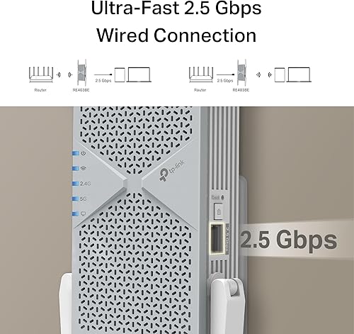 Miniatura 4 de TP-Link BE6300 Wi-Fi 7 Extensor de alcance RE403BE con puerto de 2.5G  Repetidor inalámbrico de doble banda de 6.3 Gbps  Amplificador de señal de