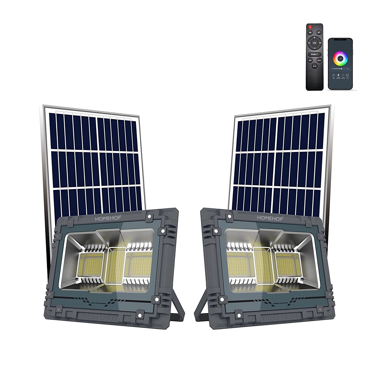 Homehop Solar Flood Light - 100W Outdoor Garden Light -12 Homehop Solar Flood Light - 100W Outdoor Garden Light -12