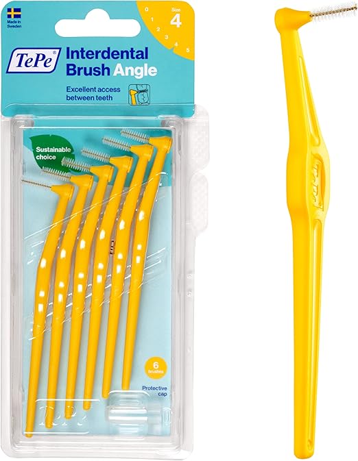 TePe Angle Yellow Interdental Brushes (0.7mm Size 4) / Easy and