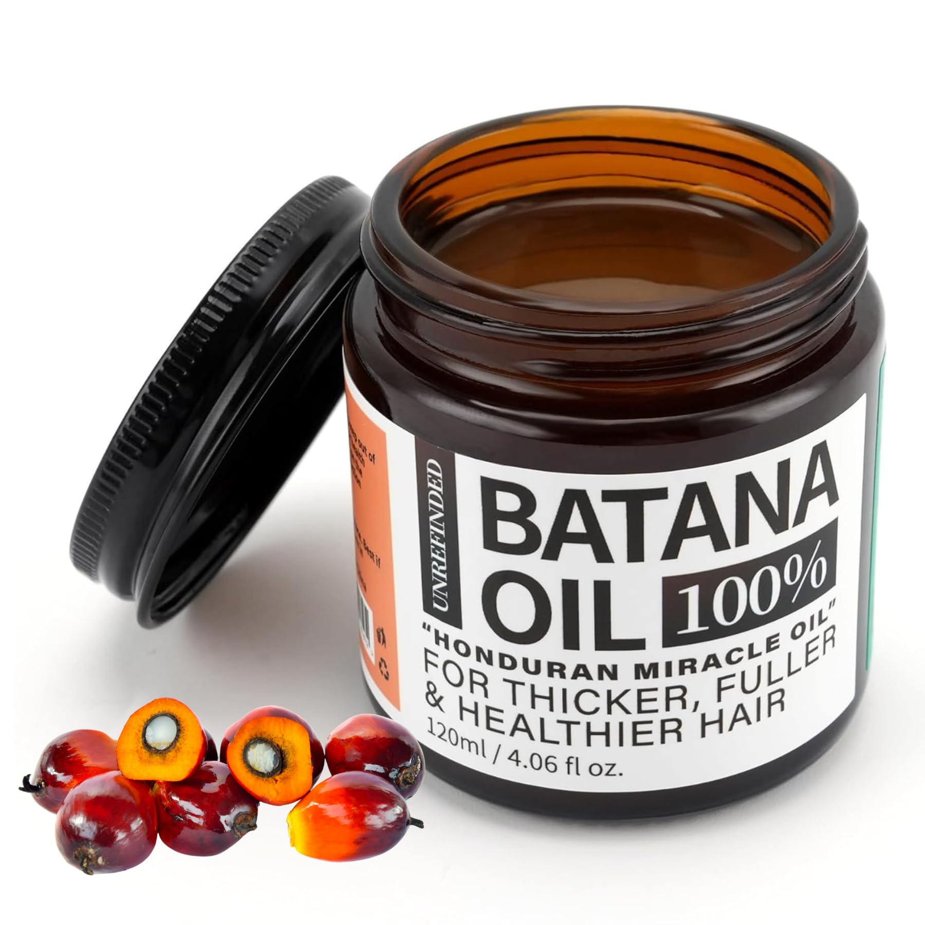 Aceite de Batana sin Refinar, Sebi 100% Puro Orgánico de Honduras. Crecimiento del Cabello, Anti Frizz, Puntas Abiertas, Textura y Brillo. Frasco de