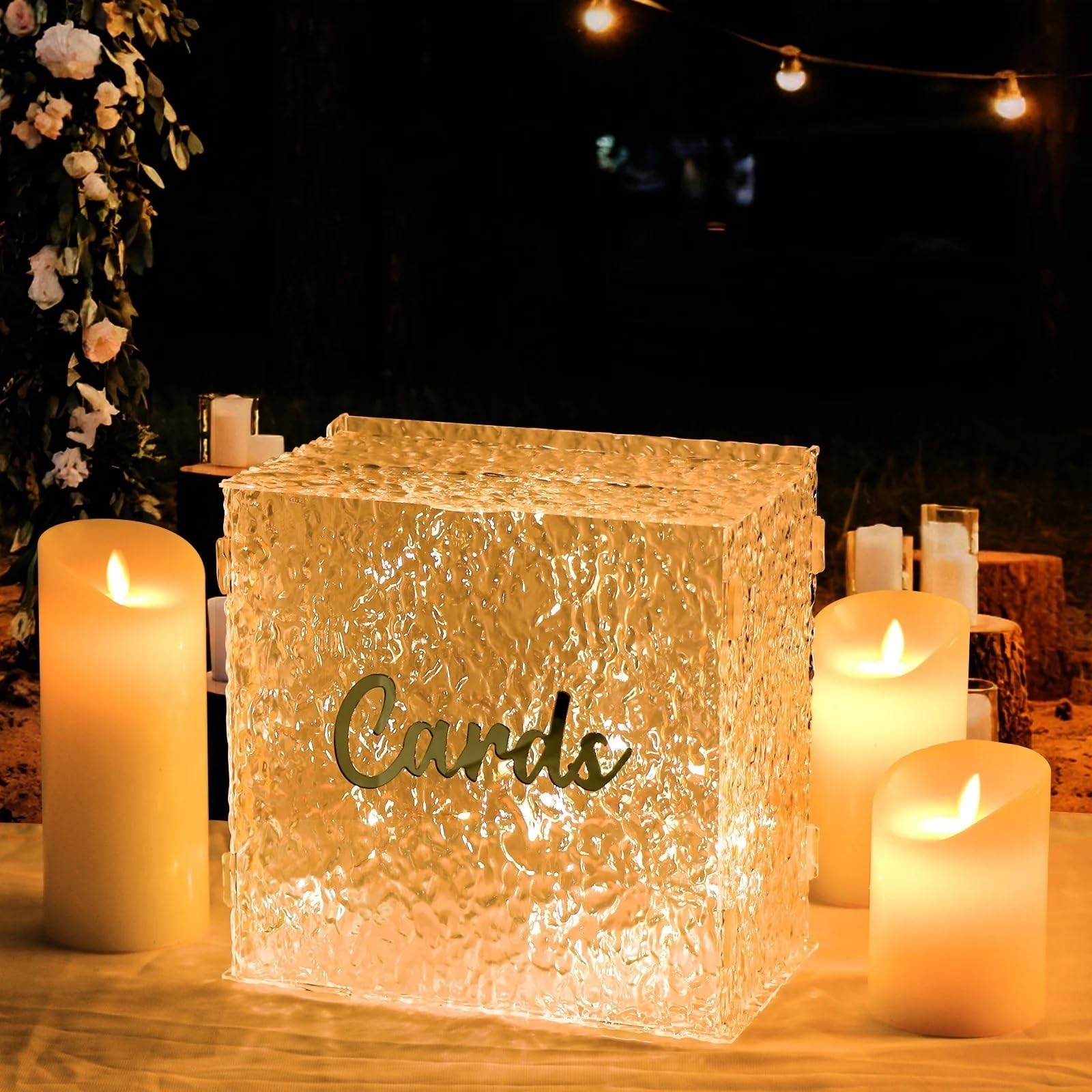 Caja para Tarjetas de Boda Caja for Tarjetas de Boda, Regalos con Ondas de Agua for recepción de Invitados, sobre de urna de Boda DIY, Caja de Dinero for Suministros de Fiesta