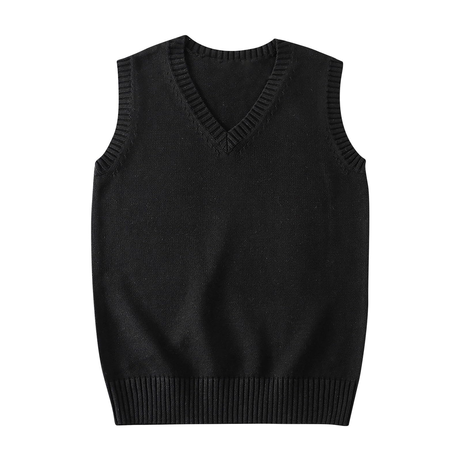 Womens Sweater Vest Knit Casual V Neck Sleeveless Pullover Tops Lightweight Comfy Fall Winter Clothes Soft Vest