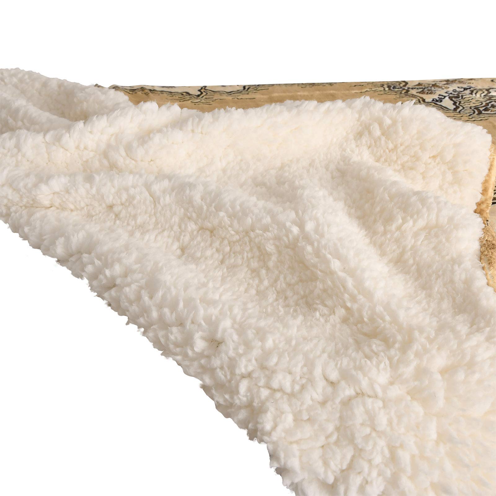 Elbenwald Herr Der Ringe Flauschdecke Teddyfell mit Mittelerde Karte Motiv - 150 x 200 cm - für Herren Damen Unisex Beige Weiß
