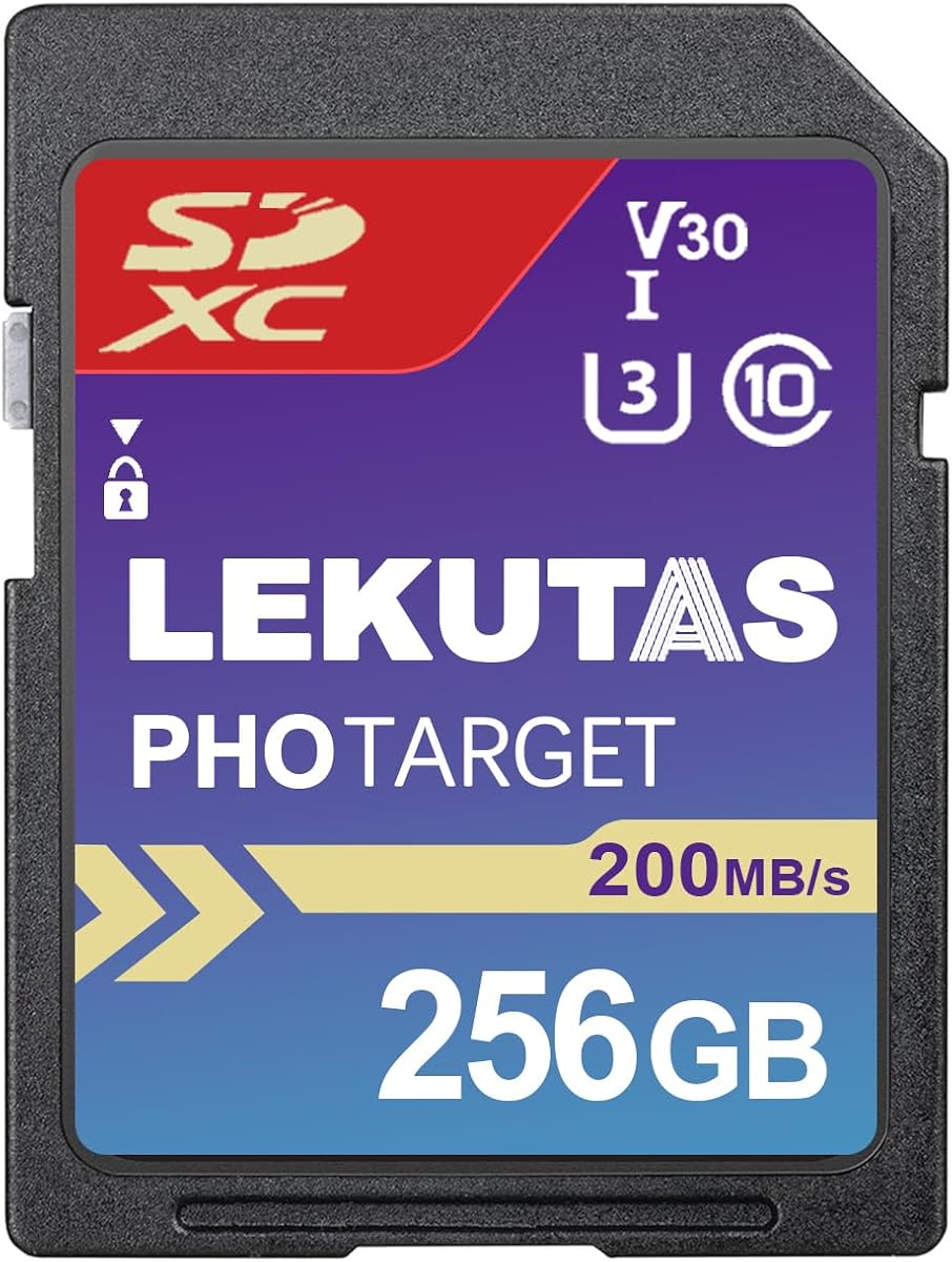 256GB SDXC UHS-I Memory Card SD Card - Up to 200MB/s Read Speed | Class 10, C10, U3, V30, 4K UHD, Full-HD 4K Video, for Canon Nikon Sony Fujifilm DSLR, Mirrorless Cameras