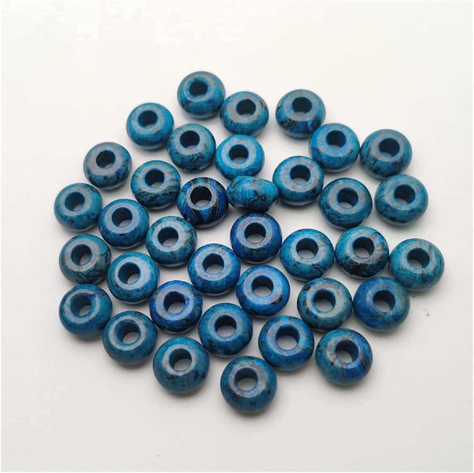 Kaboszon z kamienia naturalnego, 50 szt. kamień naturalny, okrągłe niebieskie agaty, 14 x 8 mm, duże koraliki do produkcji biżuterii, amulet, naszyjnik, kolczyki, akcesoria