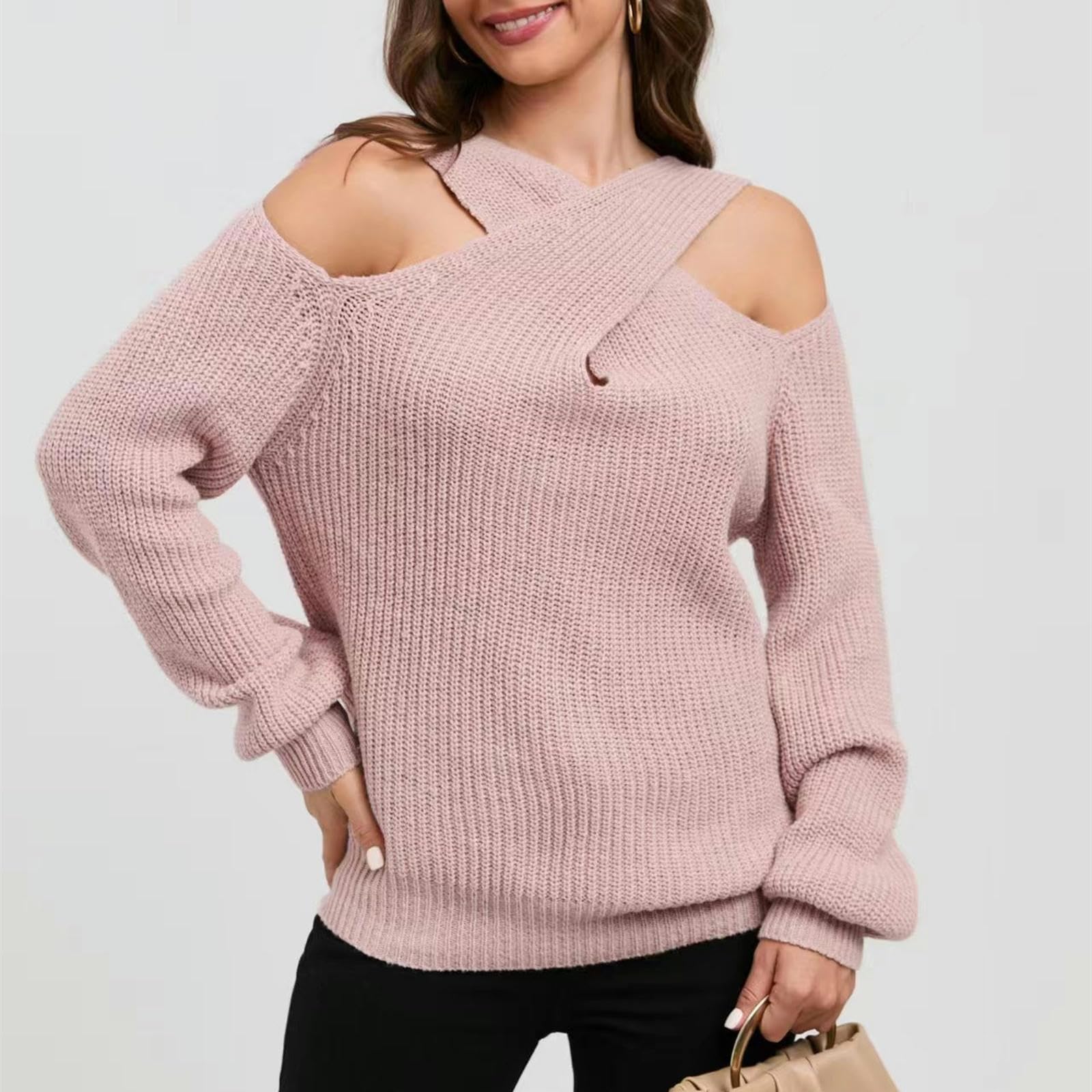 Maglione Donna Trend Femminile A Maglia A Maglia A Maglia A Maglia A Maglia-Grigio-m