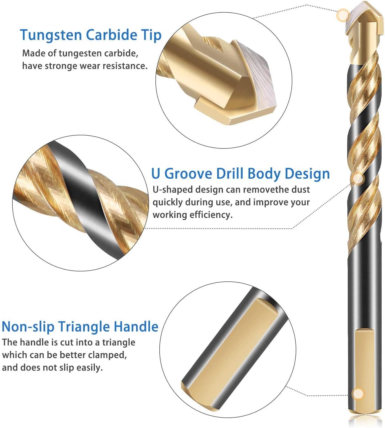 KAHEIGN 10Pcs Masonry Drill Bits - Image 4