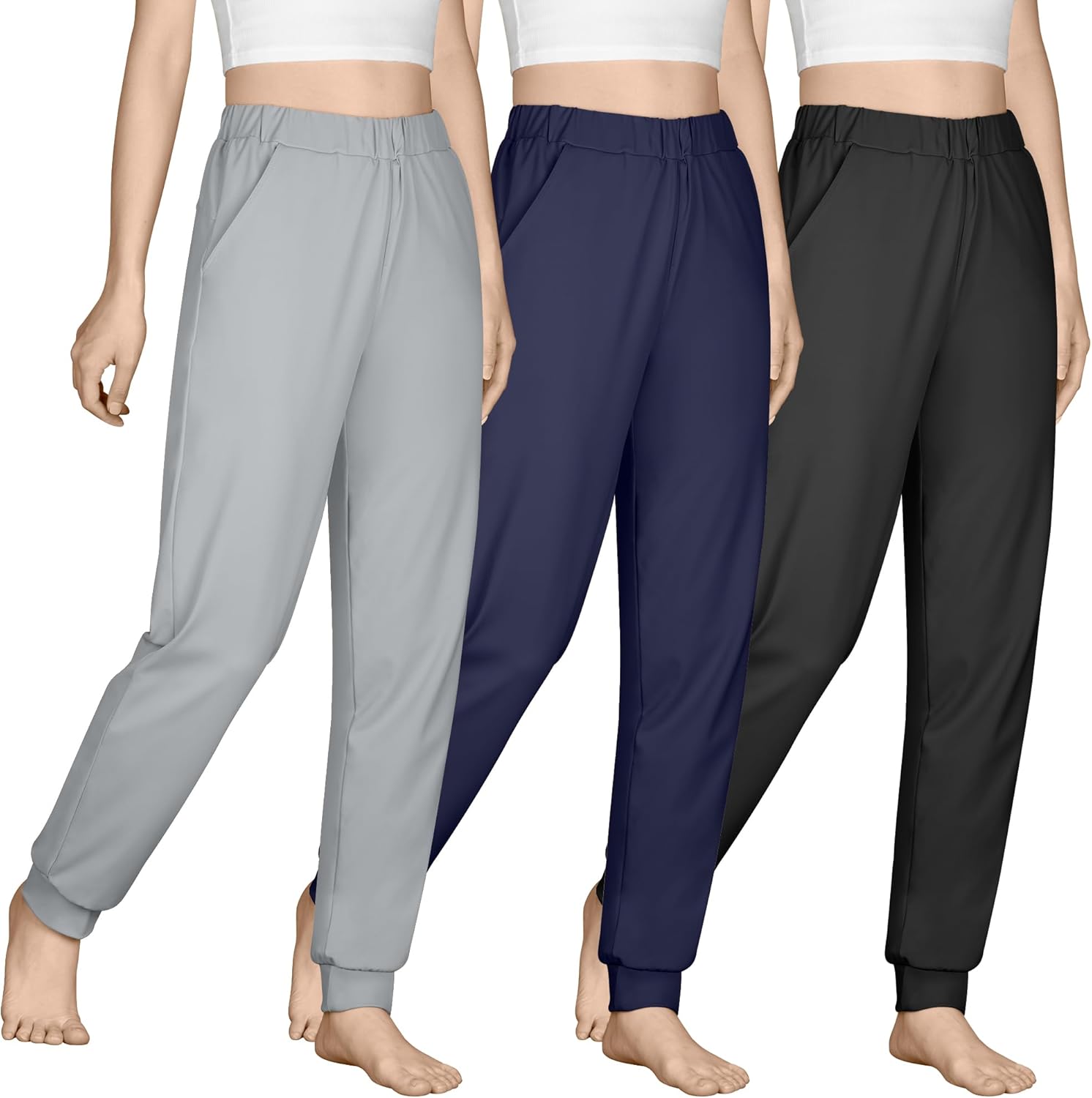 BIG ELEPHANT Girls’ Active Jogger Pants with Pockets – Lightweight Quick Dry Pants for School, Sports & Daily Wear